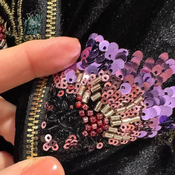 NWT Elliatt black sequin floral velvet Cljo gown - Picture 12 of 12